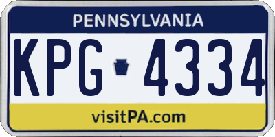 PA license plate KPG4334