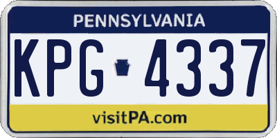 PA license plate KPG4337