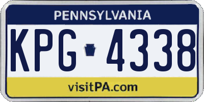 PA license plate KPG4338
