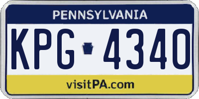 PA license plate KPG4340