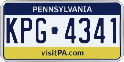 PA license plate KPG4341