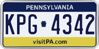 PA license plate KPG4342
