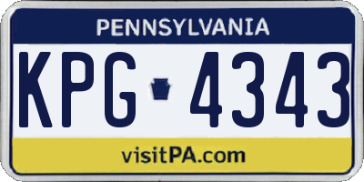 PA license plate KPG4343