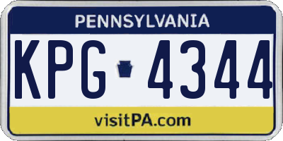 PA license plate KPG4344