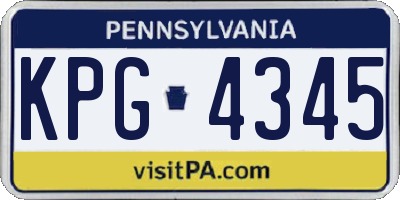 PA license plate KPG4345