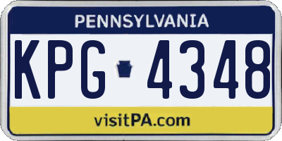PA license plate KPG4348