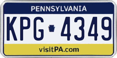 PA license plate KPG4349
