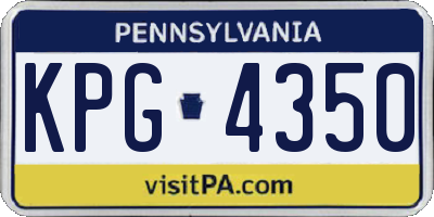 PA license plate KPG4350
