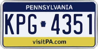 PA license plate KPG4351