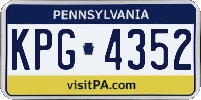PA license plate KPG4352