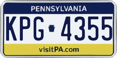 PA license plate KPG4355