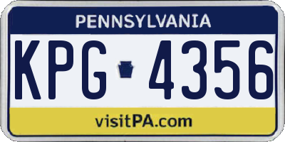 PA license plate KPG4356