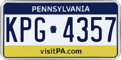 PA license plate KPG4357