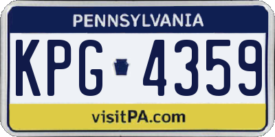 PA license plate KPG4359