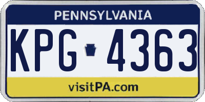 PA license plate KPG4363
