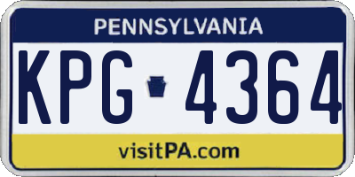 PA license plate KPG4364