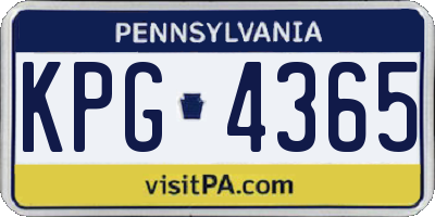PA license plate KPG4365