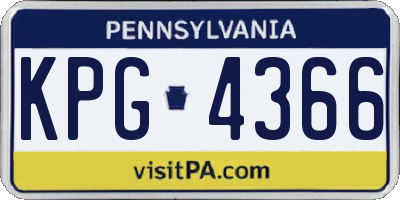 PA license plate KPG4366