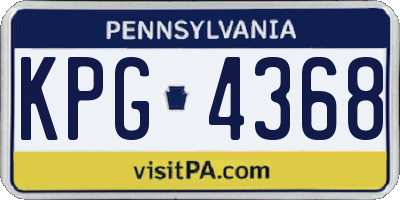 PA license plate KPG4368