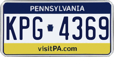 PA license plate KPG4369