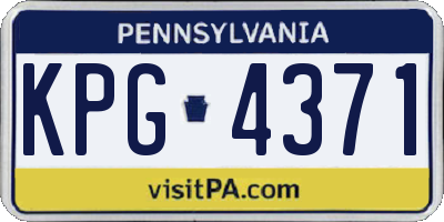 PA license plate KPG4371
