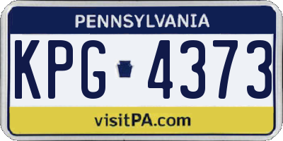 PA license plate KPG4373