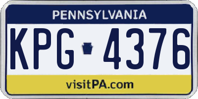 PA license plate KPG4376