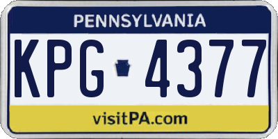 PA license plate KPG4377