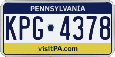 PA license plate KPG4378