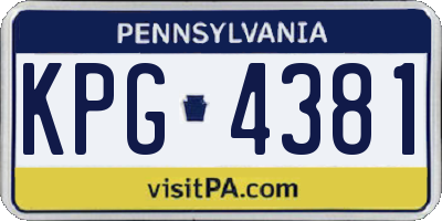 PA license plate KPG4381