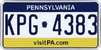 PA license plate KPG4383