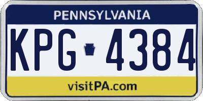 PA license plate KPG4384