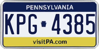 PA license plate KPG4385