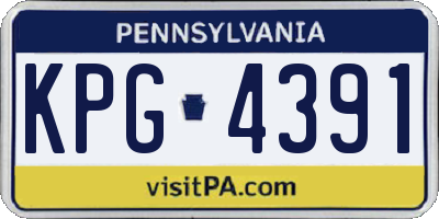 PA license plate KPG4391