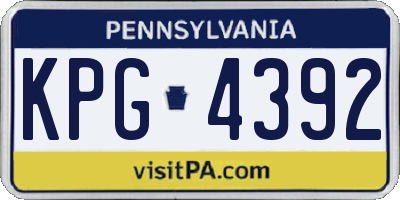 PA license plate KPG4392