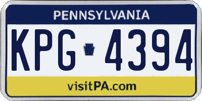 PA license plate KPG4394