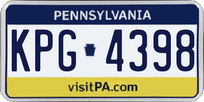PA license plate KPG4398