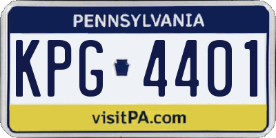 PA license plate KPG4401