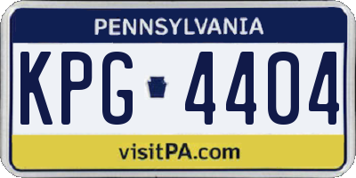 PA license plate KPG4404