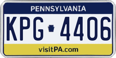 PA license plate KPG4406