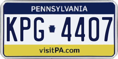 PA license plate KPG4407
