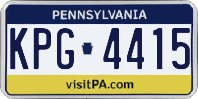 PA license plate KPG4415