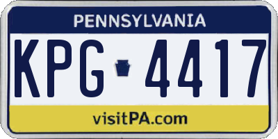 PA license plate KPG4417