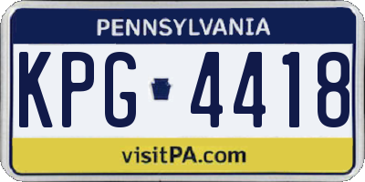 PA license plate KPG4418