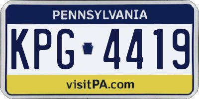PA license plate KPG4419