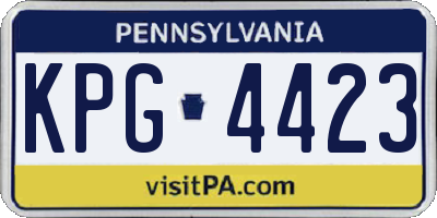 PA license plate KPG4423