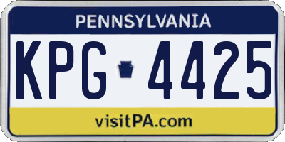 PA license plate KPG4425