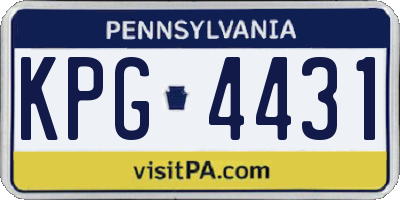 PA license plate KPG4431