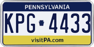 PA license plate KPG4433