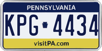 PA license plate KPG4434